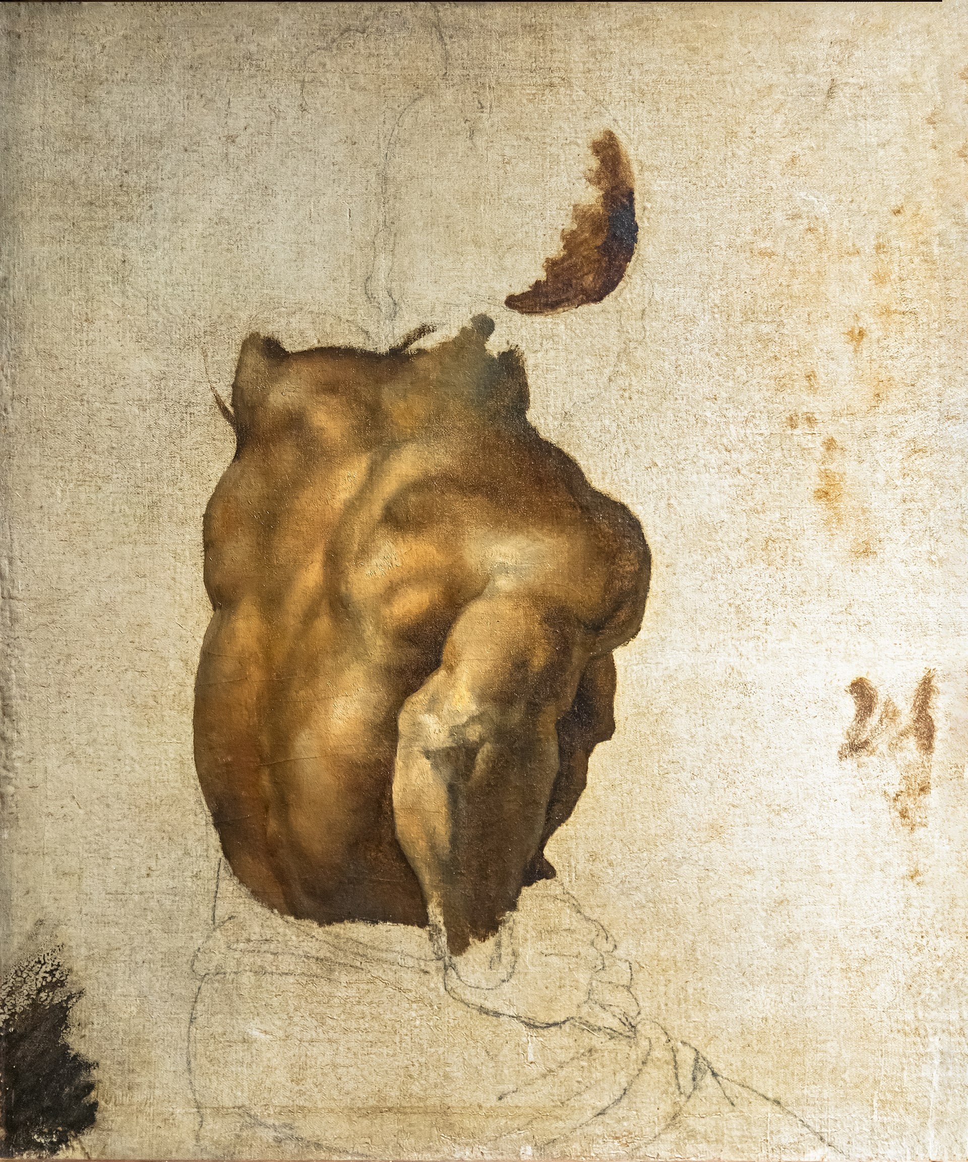 Reproduction du tableau « Étude de dos pour Le Radeau de la Méduse - Théodore Géricault » par Alpha Reproduction en peinture à l’huile
