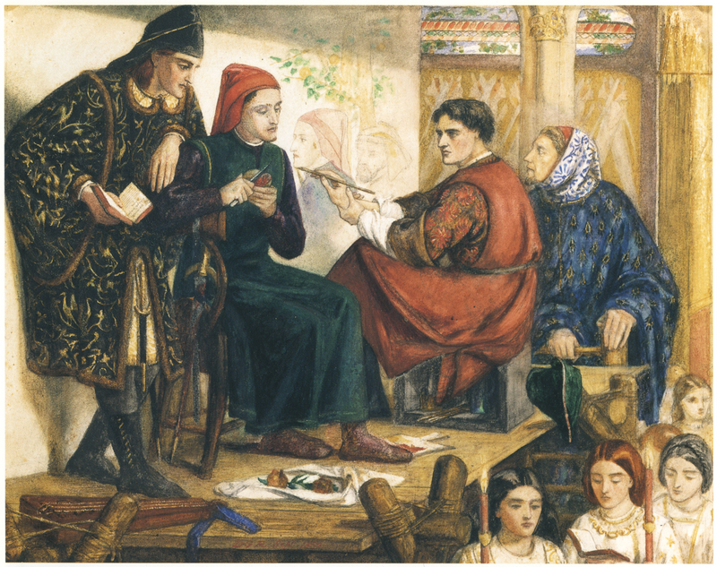Giotto malujący portret Dantego - Dante Gabriel Rossetti