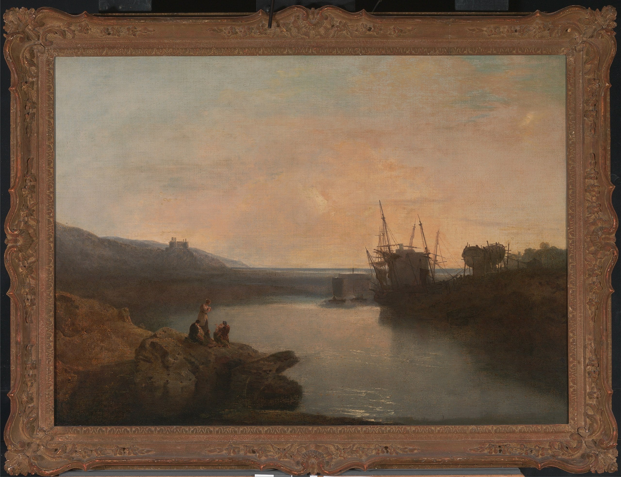 Zamek Harlech, z promu Tygwyn, letni zmierzch - J. M. W. Turner