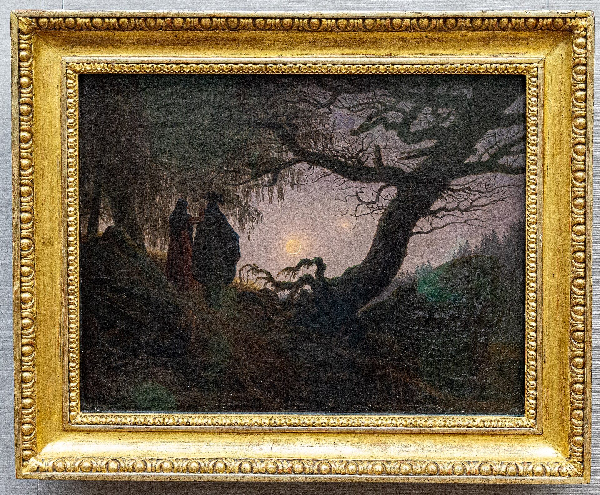 Mężczyzna i Kobieta kontemplujący Księżyc - Caspar David Friedrich