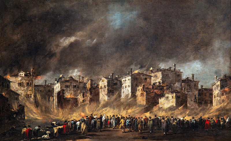 Pożar magazynu oleju San Marcuola - Francesco Guardi