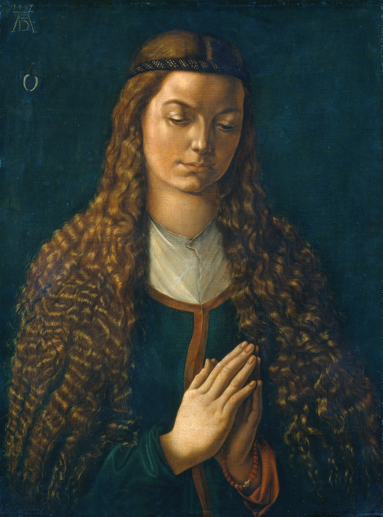 Młoda kobieta, unoszące się włosy - Albrecht Dürer