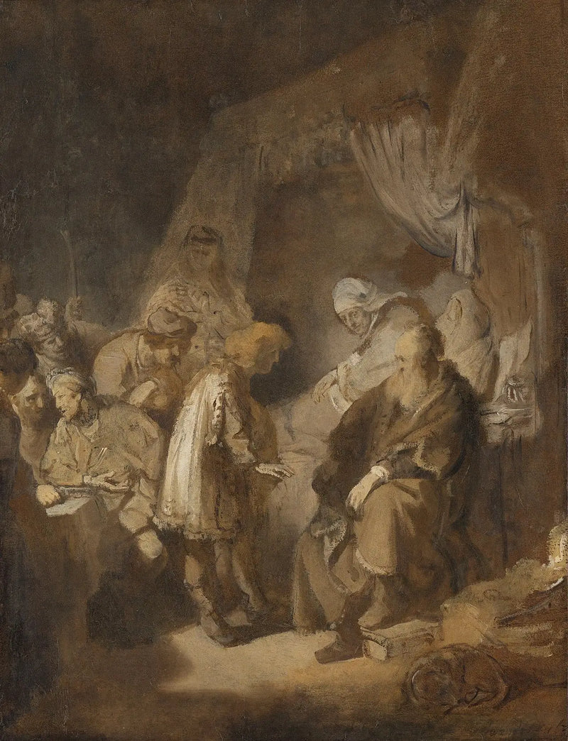 Józef opowiadający o swoich snach rodzicom i braciom - Rembrandt