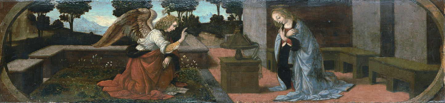 Reproduction du tableau « L'Annonciation - Léonard de Vinci » par Alpha Reproduction en peinture à l’huile