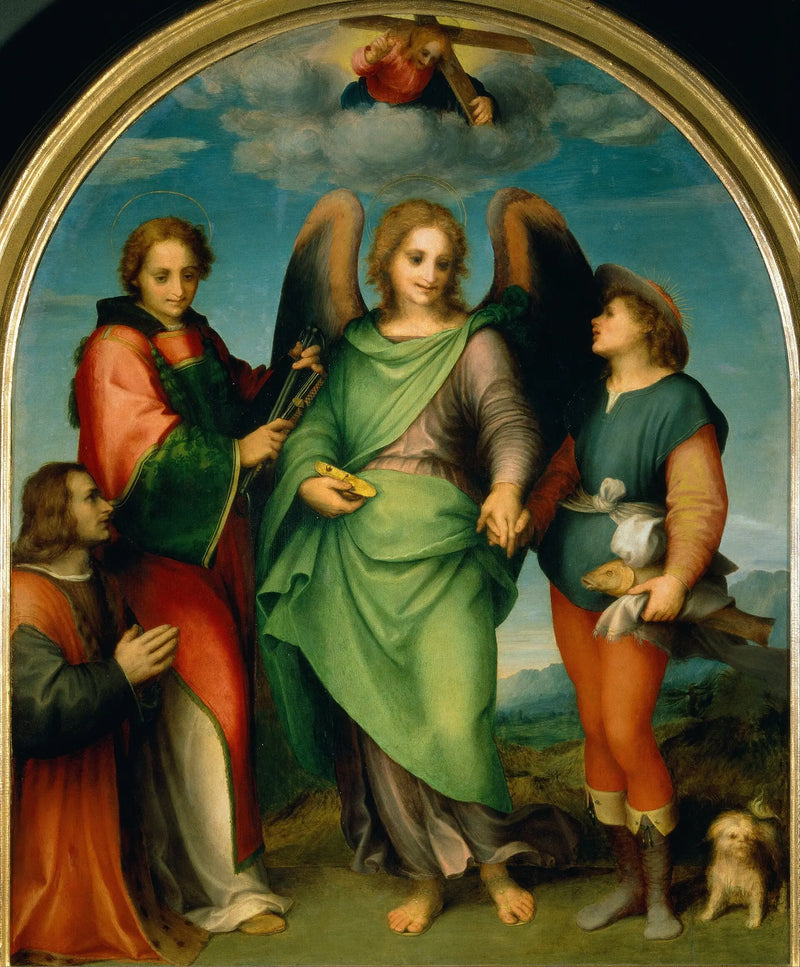 Archanioł Rafał z Tobiaszem, święty Laurent i darczyńca Leonardo di Lorenzo Morelli - Andrea del Sarto
