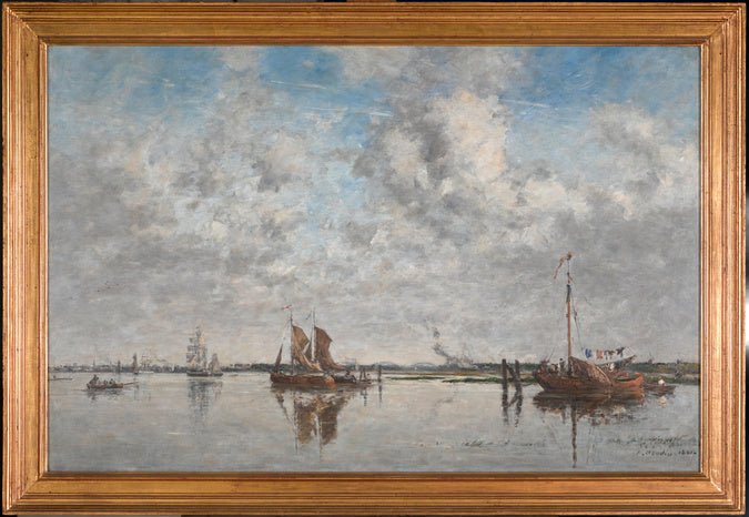 Meuse w Rotterdamie - Eugène Boudin