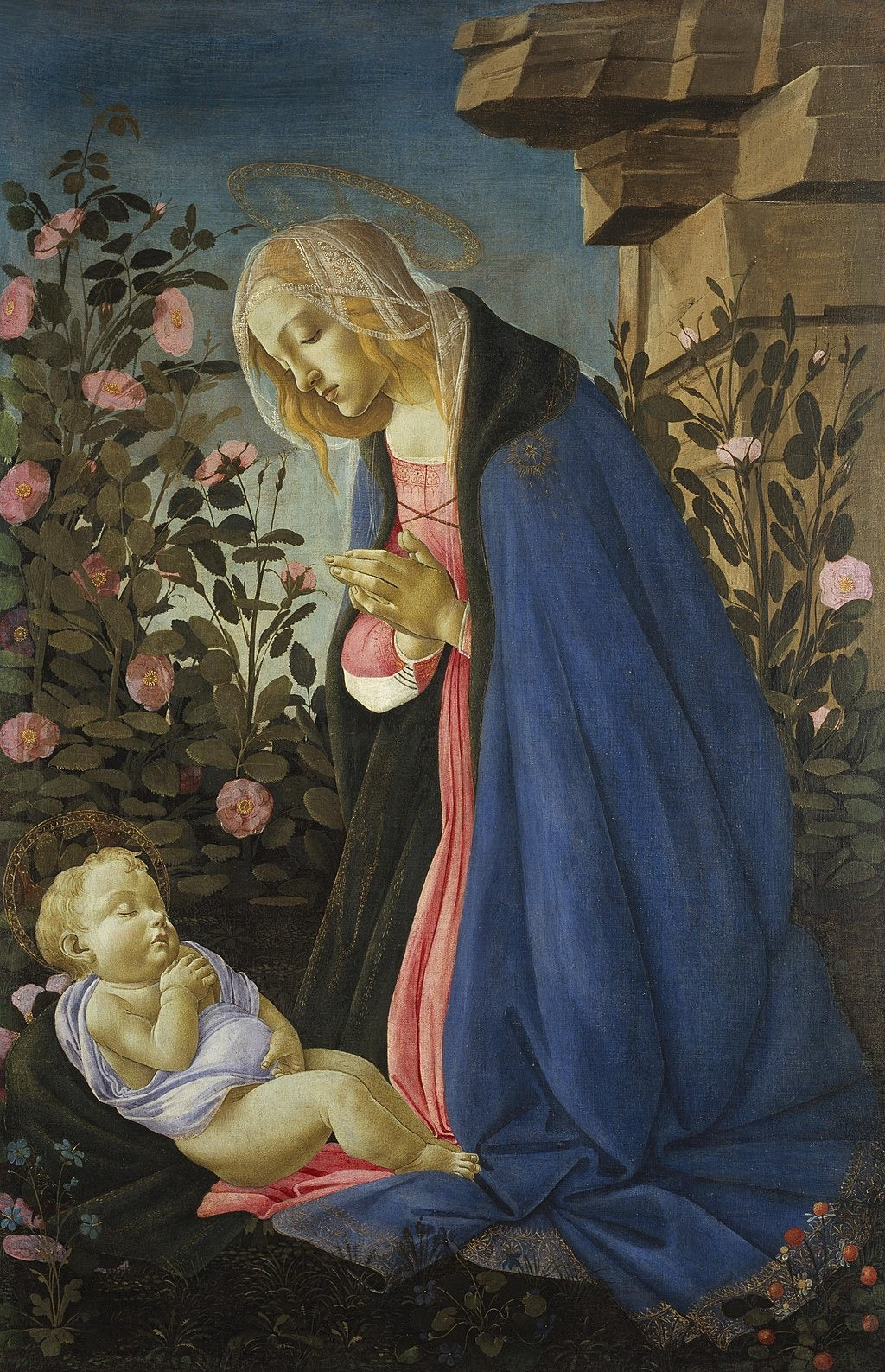 Madonna adorująca śpiącego Dzieciątka Jezus - Sandro Botticelli