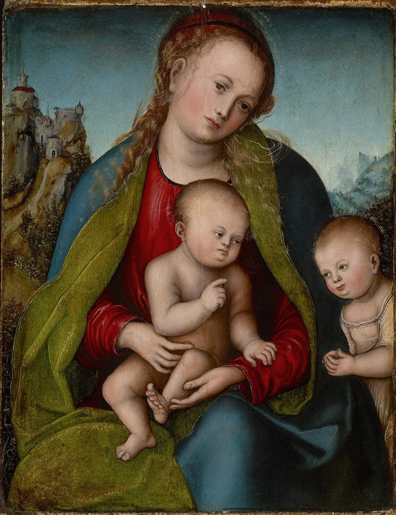 Matka Boska z Dzieciątkiem adorowana przez św. Jana Chrzciciela dziecięcego - Lucas Cranach starszy