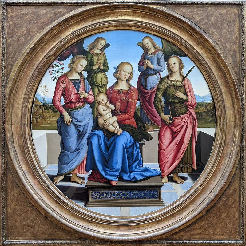 Maria i Dzieciątko w otoczeniu dwóch aniołów, święta Róża i święta Katarzyna - Pietro Perugino
