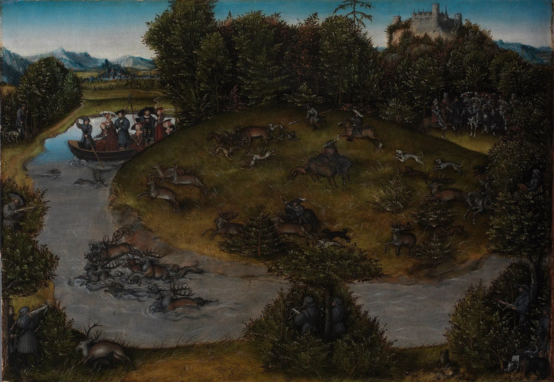 Polowanie na jelenia elektora Fryderyka Mądrego (1463-1525) z Saksonii - Lucas Cranach Starszy