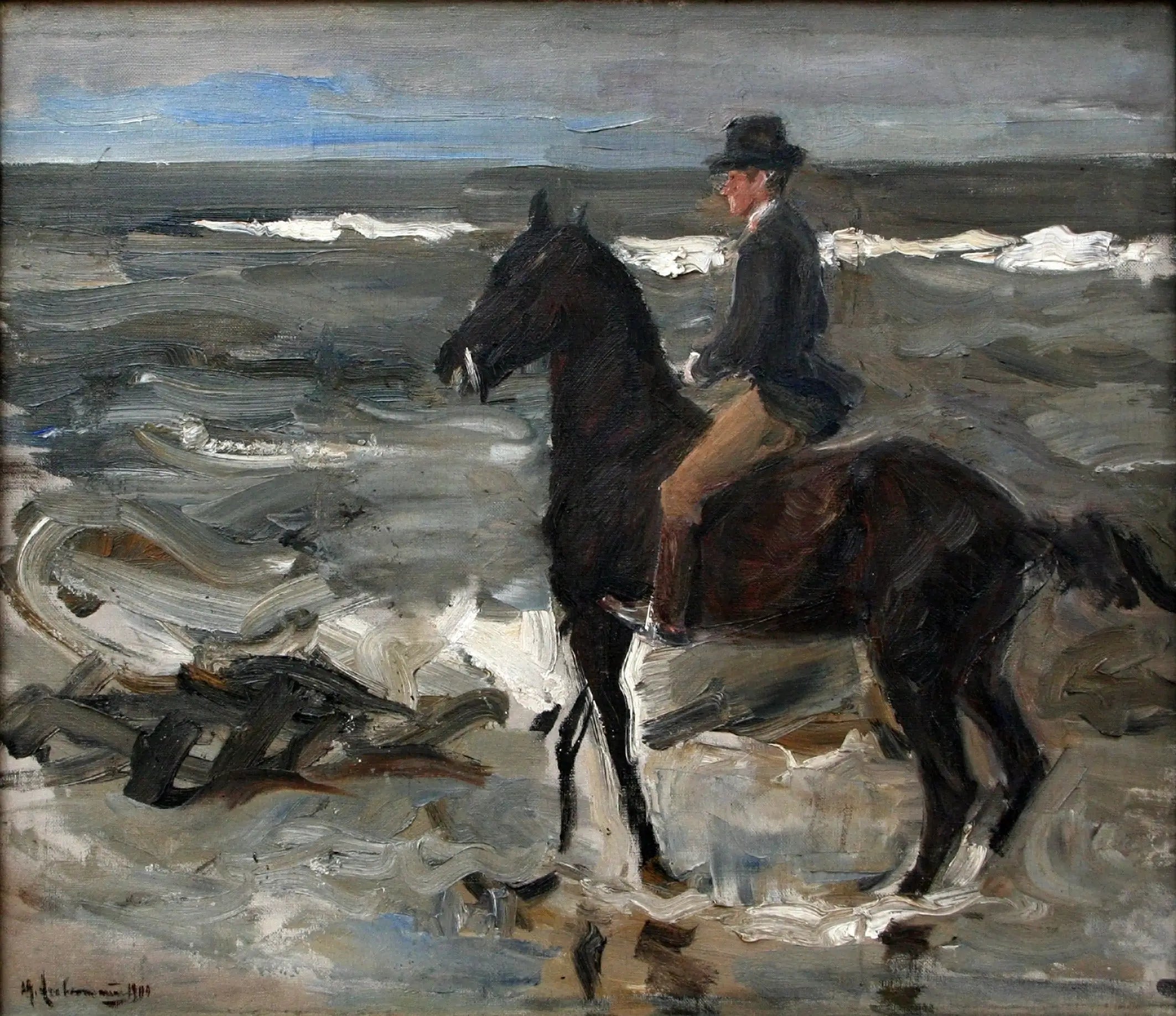 Le Cavalier sur la plage - Max Liebermann - Alpha Reproduction