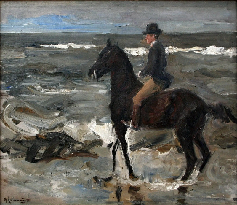 Jeździec na plaży - Max Liebermann