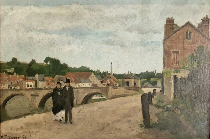 Droga do śluzy i most w Pontoise - Camille Pissarro
