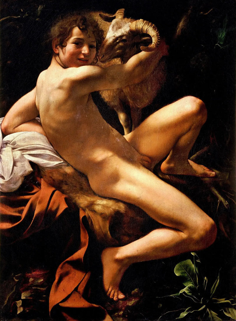 Młody Święty Jan Chrzciciel z baranem - Caravaggio