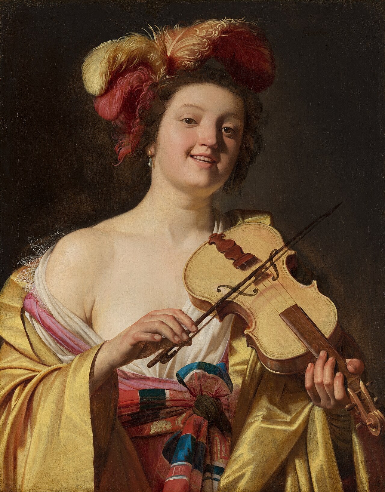 Le joueur de violon - Gerrit van Honthorst - Alpha Reproduction
