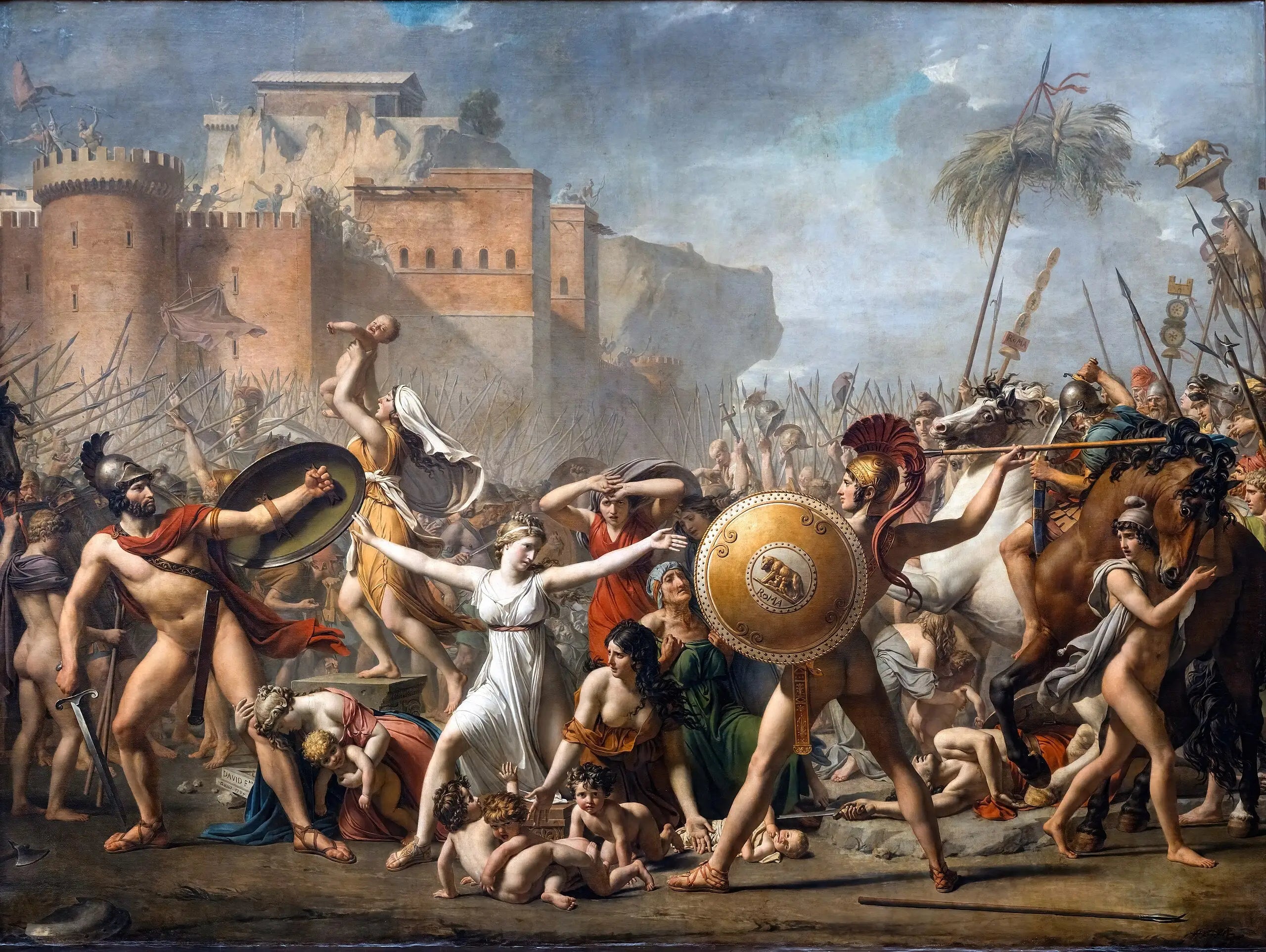 Reproduction du tableau « Les Sabines - Jacques-Louis David » par Alpha Reproduction en peinture à l’huile