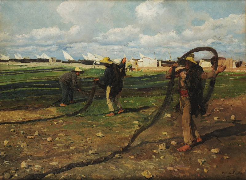 Rybacy zbierają swoje sieci - Joaquín Sorolla