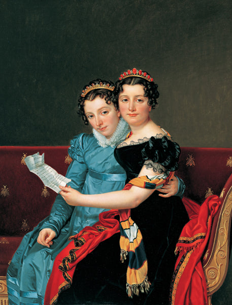 Reproduction du tableau « Les sœurs Zénaïde et Charlotte Bonaparte - Jacques-Louis David » par Alpha Reproduction en peinture à l’huile