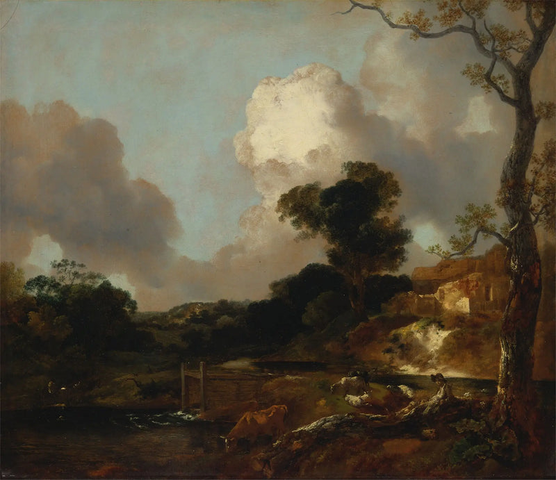 Pejzaż z potokiem i tamą - Thomas Gainsborough