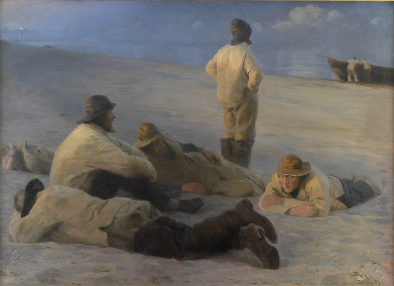 Rybacy na plaży w Skagenie - Peder Severin Krøyer