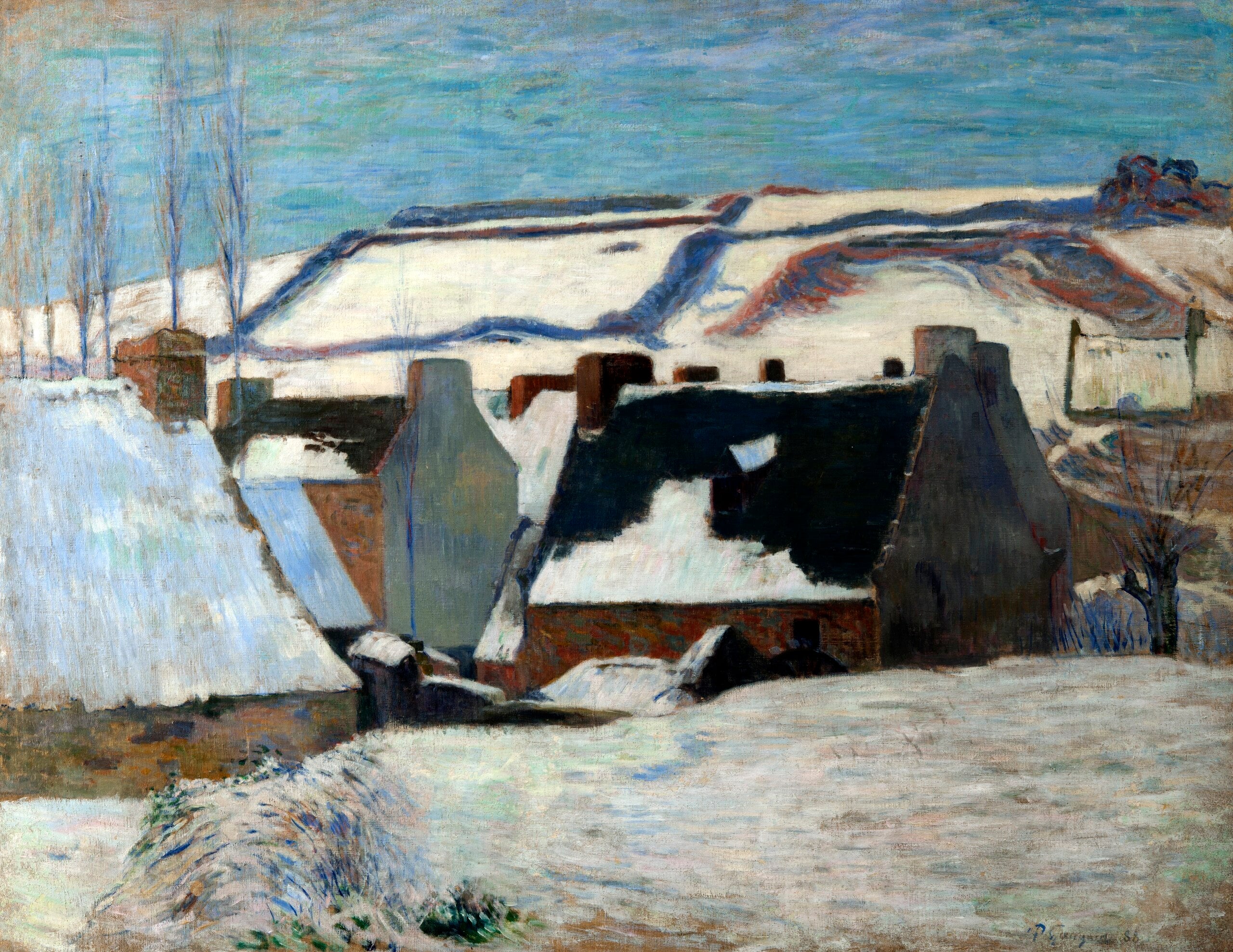 Pont-Aven pod śniegiem - Paul Gauguin