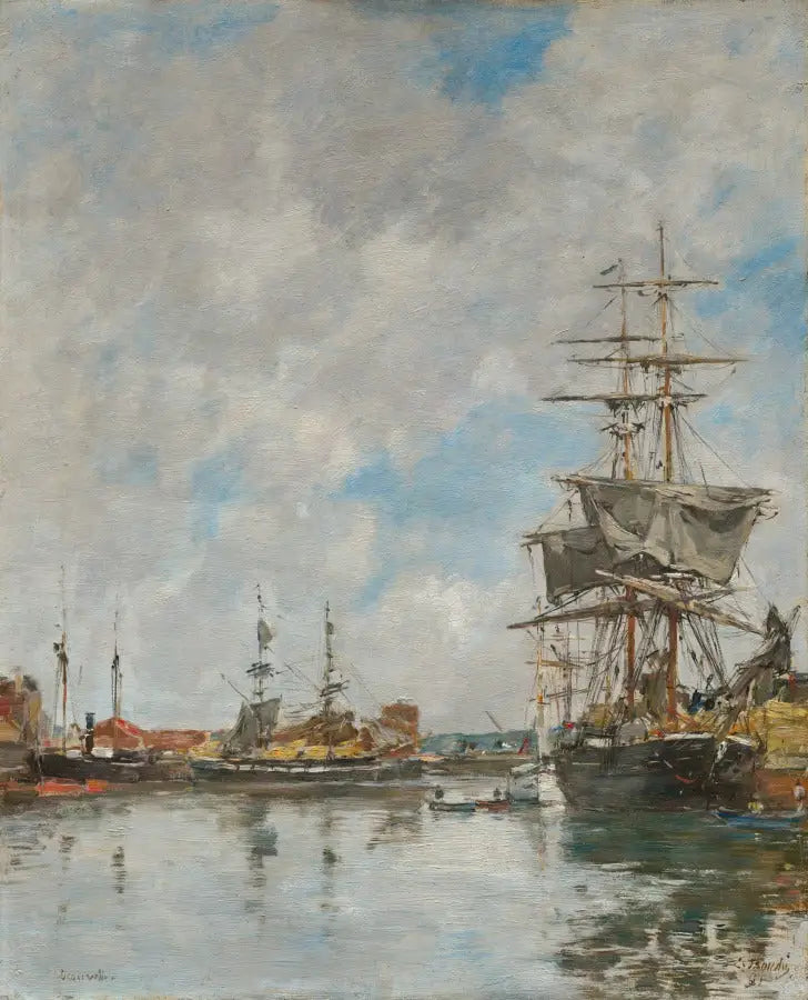 Reproduction du tableau « Port de Deauville - Eugène Boudin » par Alpha Reproduction en peinture à l’huile
