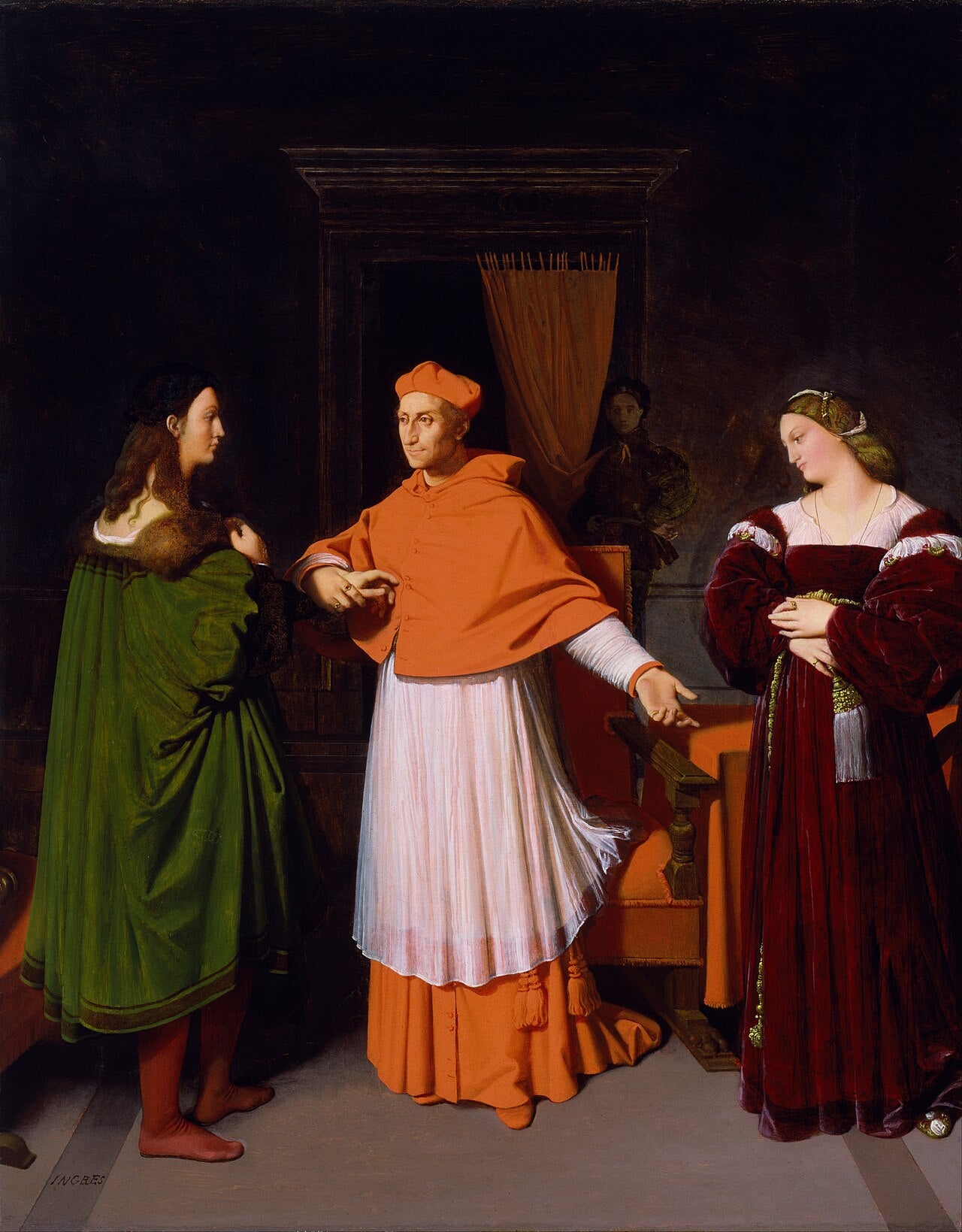 Rafael i siostrzenica kardynała Bibbieny - Jean-Auguste-Dominique Ingres