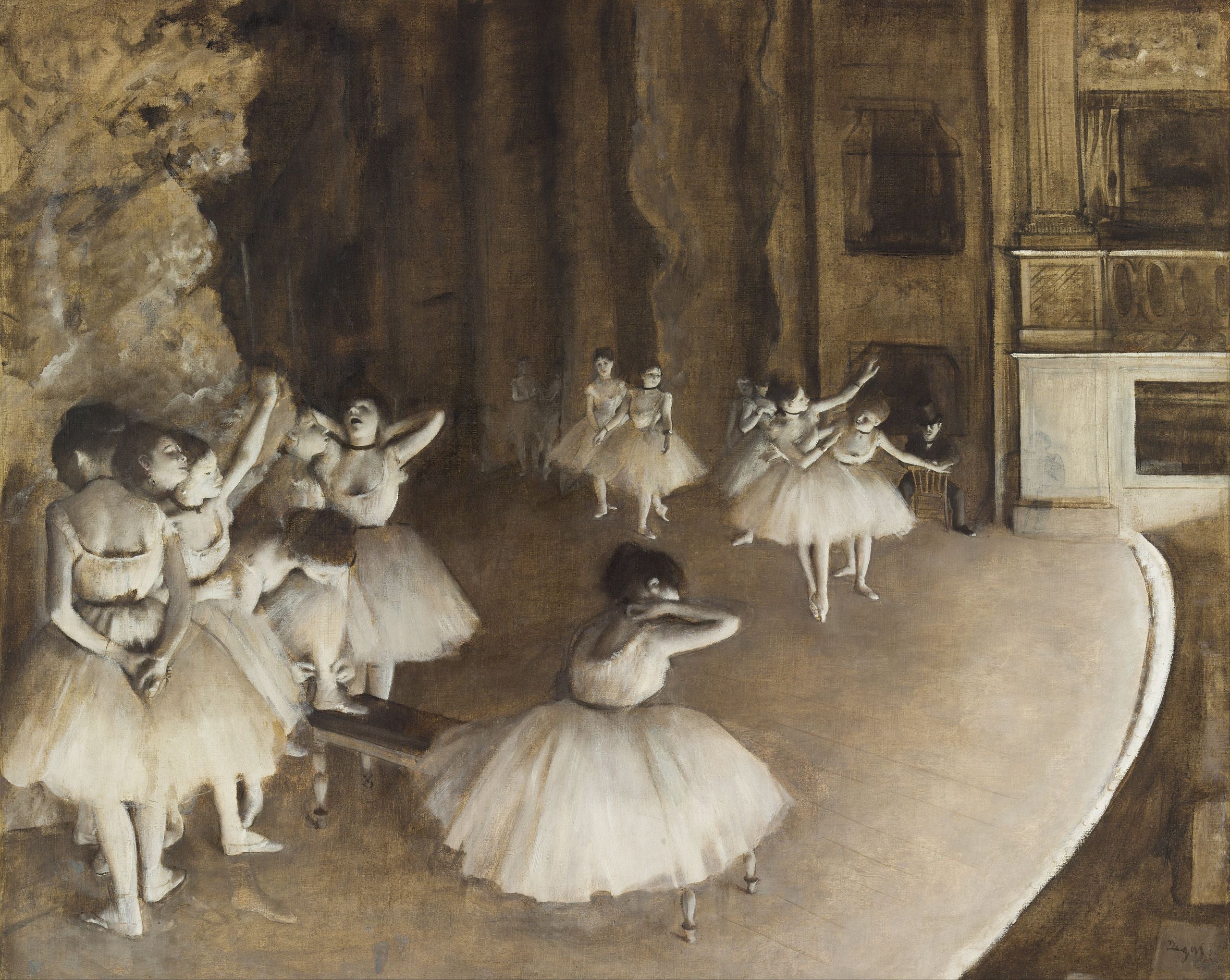 Powtórzenie baletu na scenie - Edgar Degas
