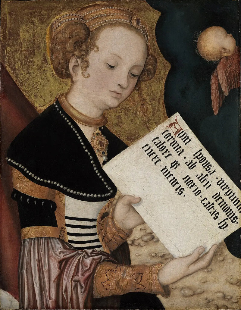 Retabel praski, Święta (Agnieszka?) z paginem - Lucas Cranach Starszy