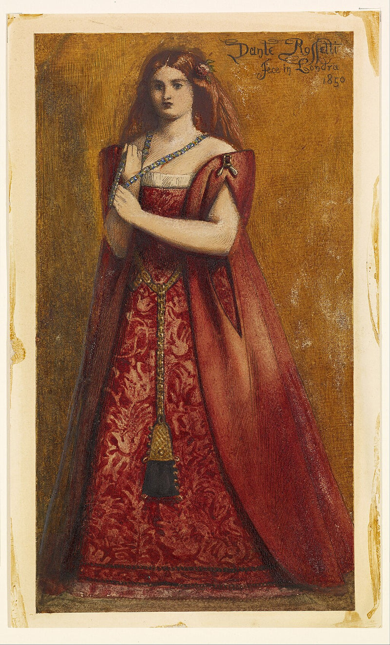 Rosso Vestita [Ubrana na czerwono] - Dante Gabriel Rossetti