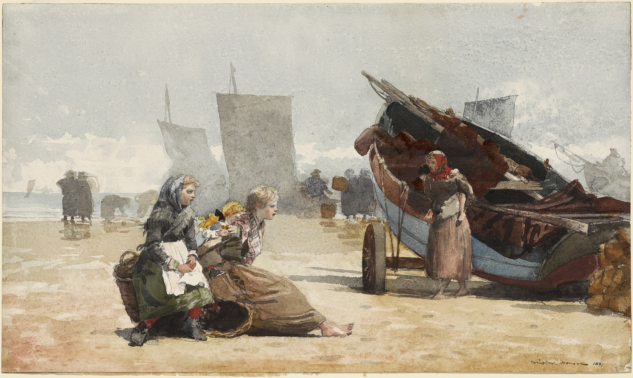 Scène de plage, Cullercoats - Winslow Homer