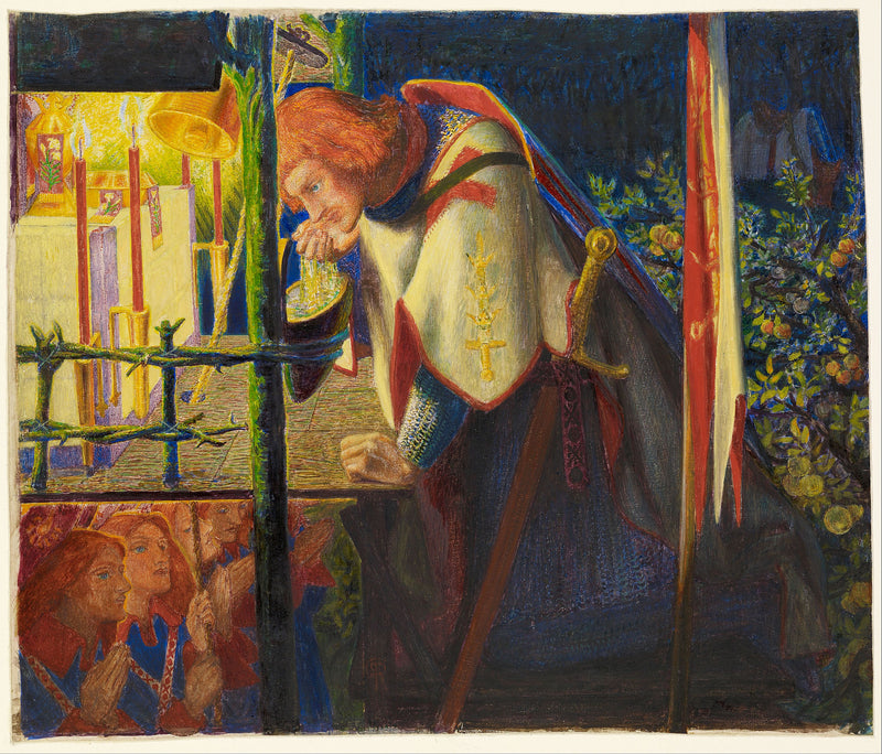Sir Galahad w zrujnowanej kaplicy - Dante Gabriel Rossetti