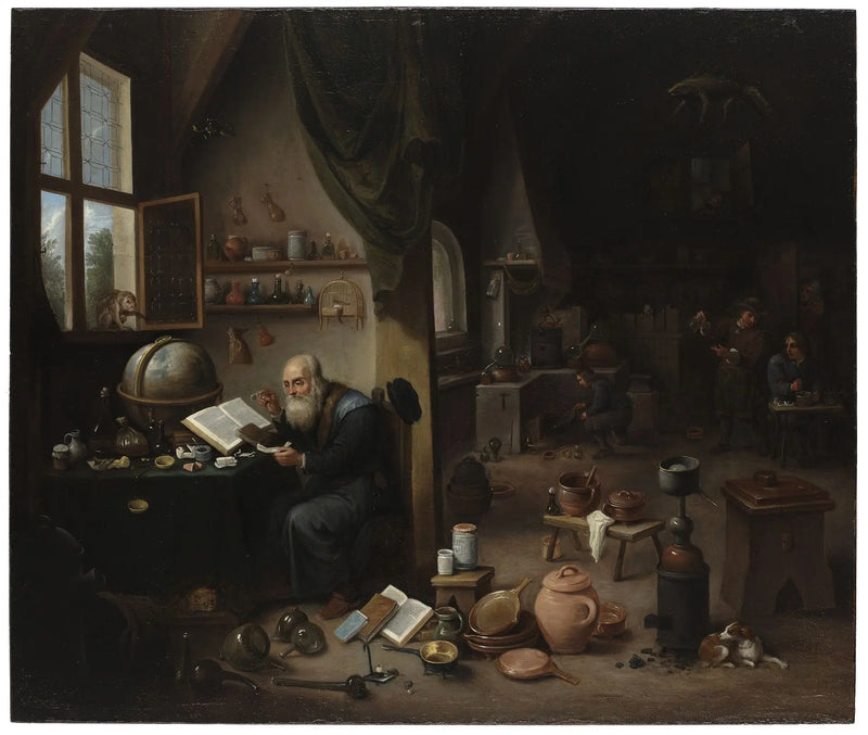 Alchemik w swoim laboratorium. - David Teniers Młodszy