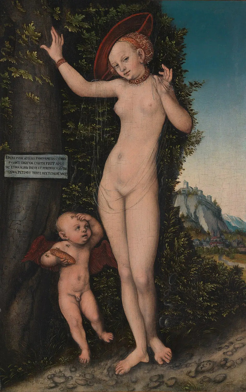 Wenus z Kupidynem, złodziejem miodu - Lucas Cranach Starszy
