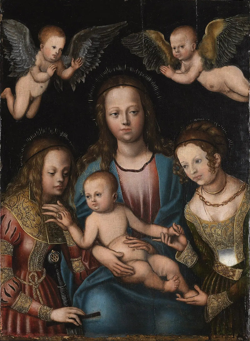 Dziewica z Dzieciątkiem oraz Święta Katarzyna i Święta Barbara - Lucas Cranach Starszy