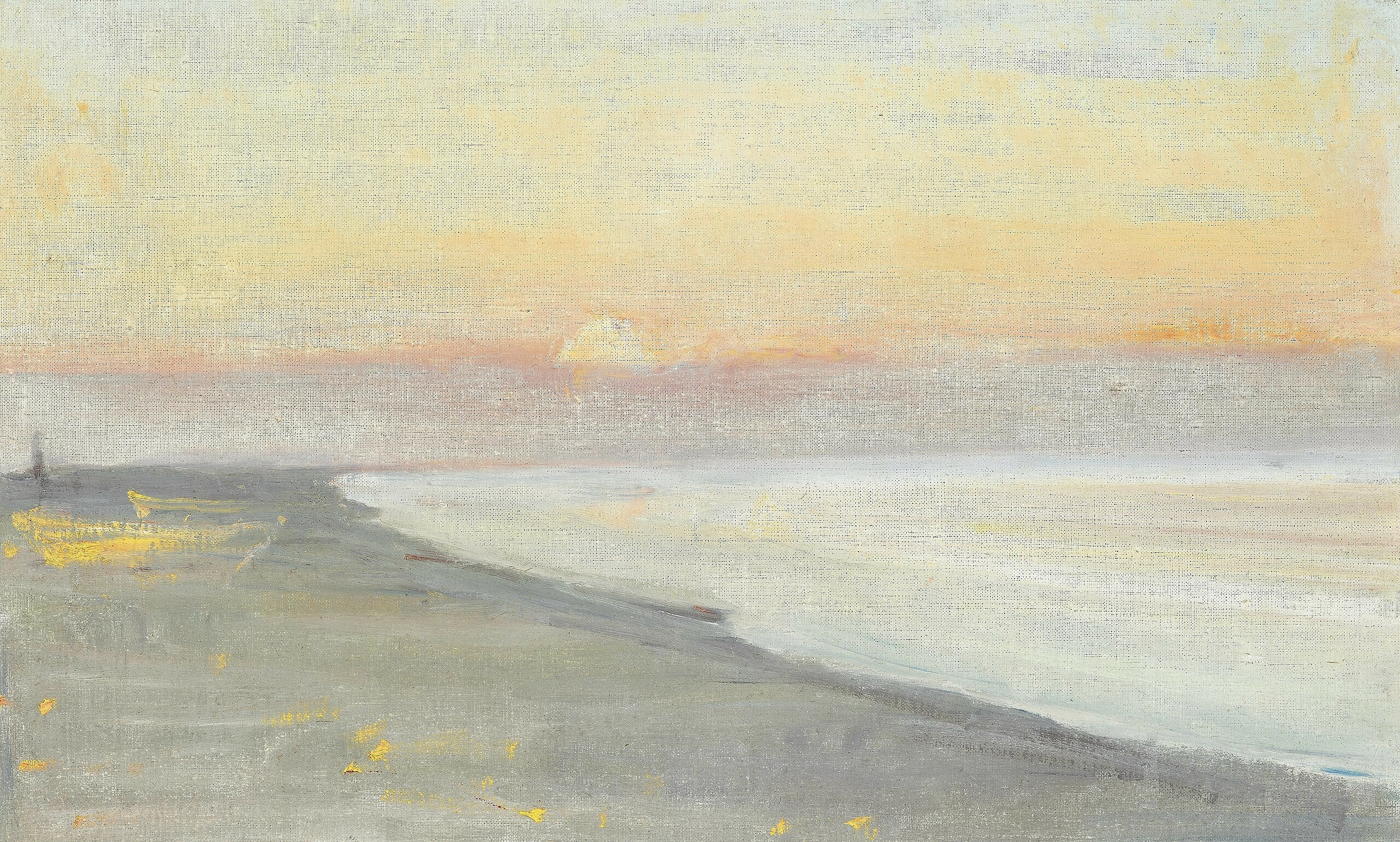 Vue depuis une plage au crépuscule, Skagen. - Michael Peter Ancher