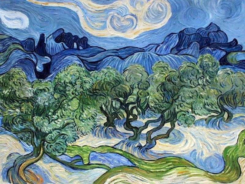 Oliwki z Alpilles w tle - Vincent van Gogh