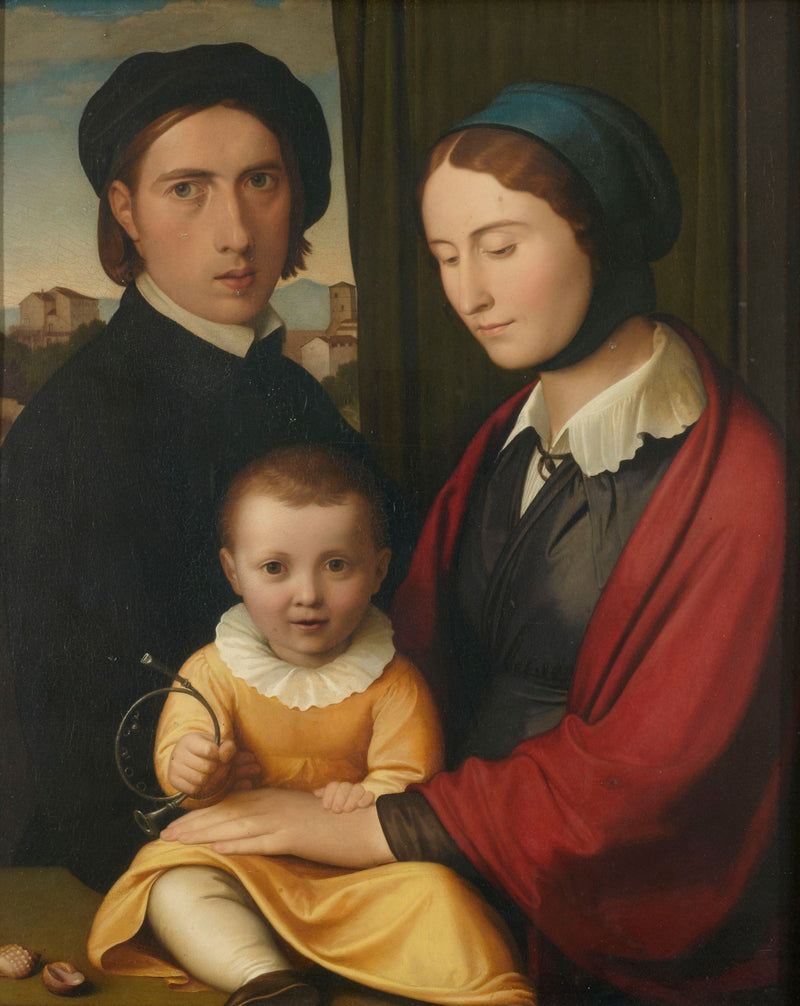 Autoportret artysty z żoną i synem Alfonsem - Johann Friedrich Overbeck