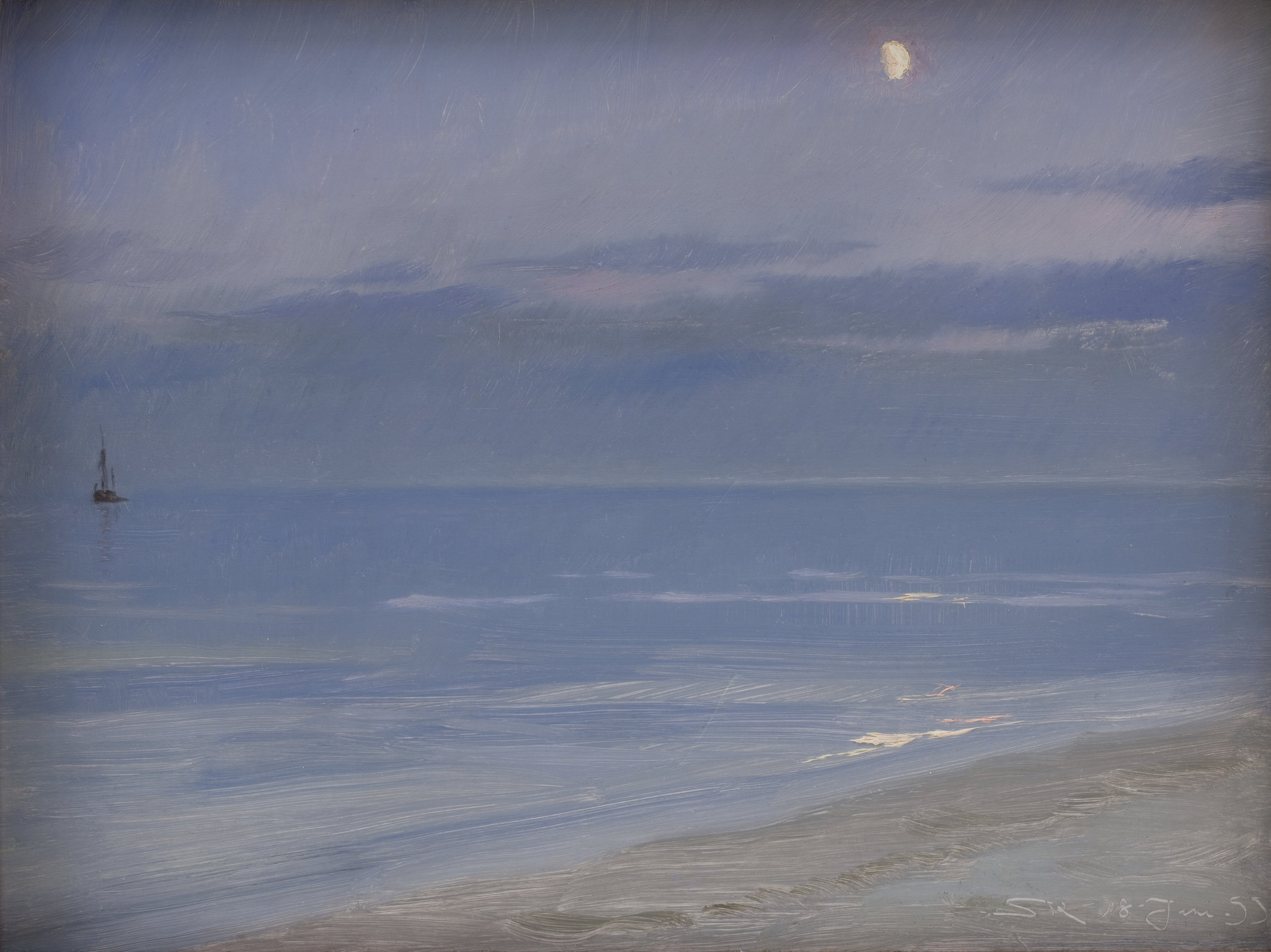 Plaża w Skagen przy świetle księżyca - Peder Severin Krøyer