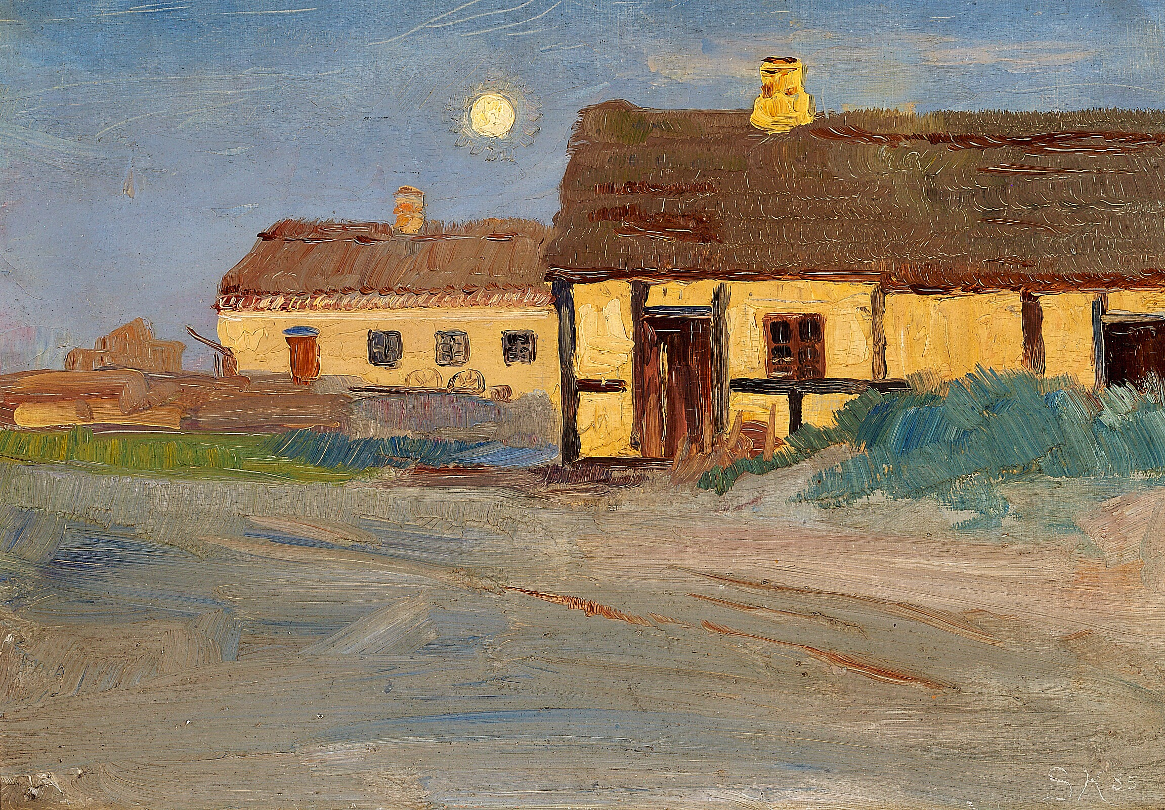 Dom Christoffera w Skagen. Księżycowa noc. Noc letnia - Peder Severin Krøyer