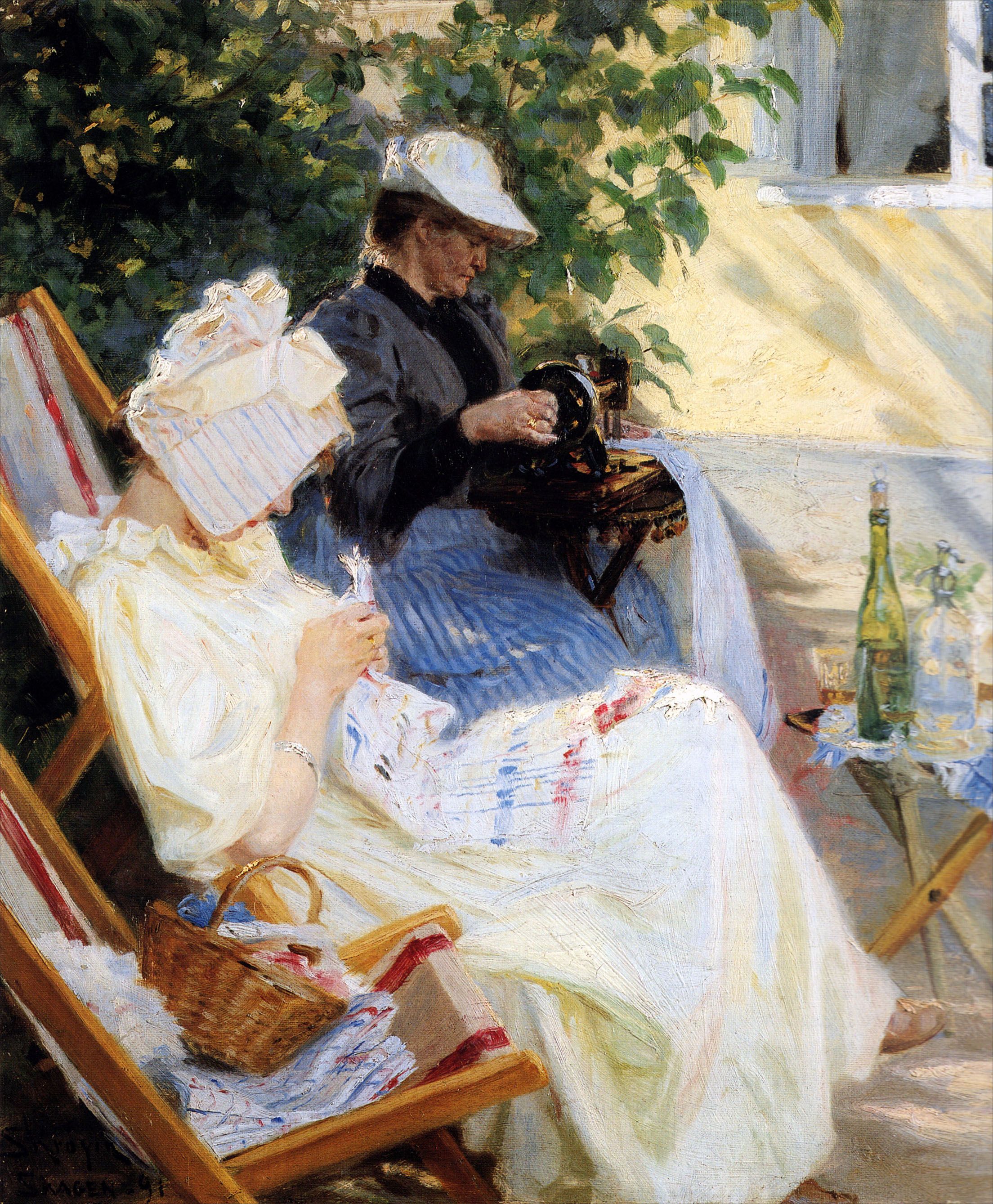 Dwie damy w ogrodzie. Marie Krøyer i jej matka. Skagen - Peder Severin Krøyer