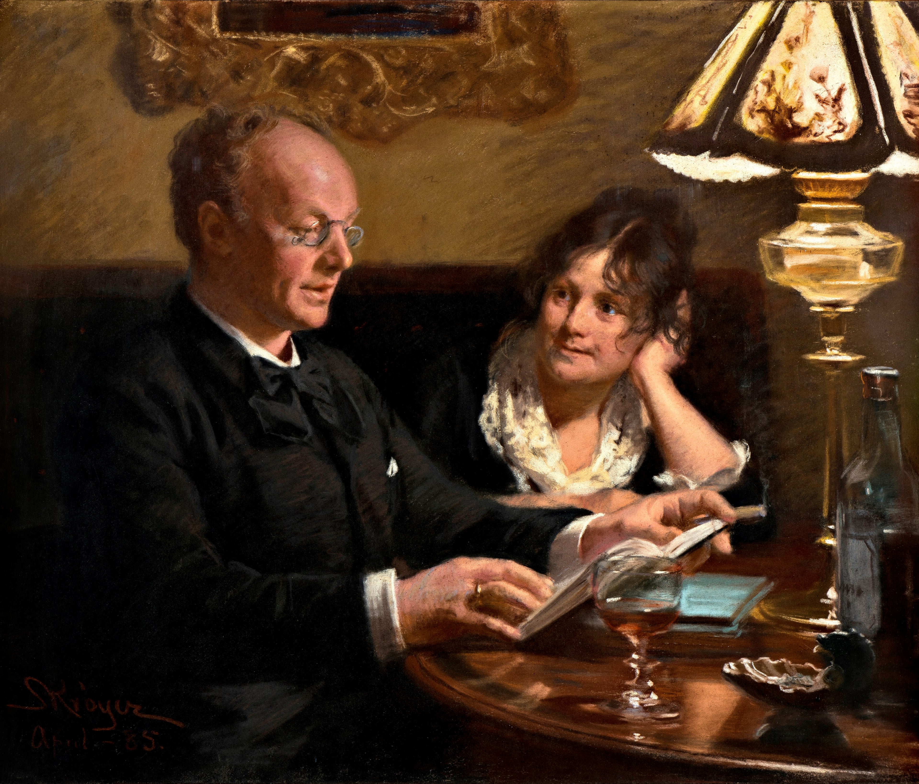 Podwójny portret królewskiego aktora Emila Poulsena (1842-1911) i jego żony Anny, z domu Næser (1849-1934) - Peder Severin Krøyer