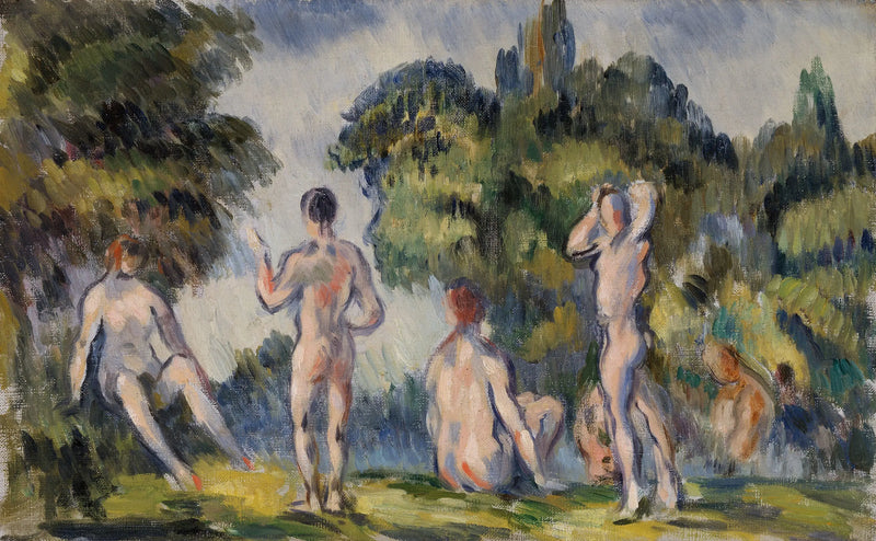 Kąpiący się mężczyźni i kobiety - Paul Cézanne