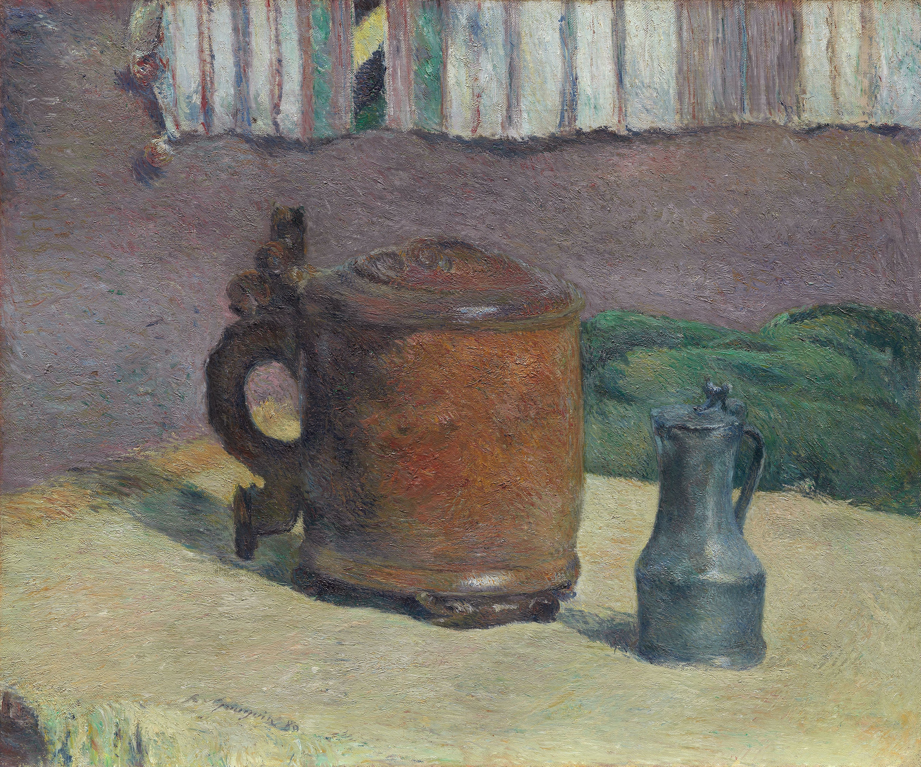 Martwa natura z glinianym dzbankiem i żelazną filiżanką - Paul Gauguin