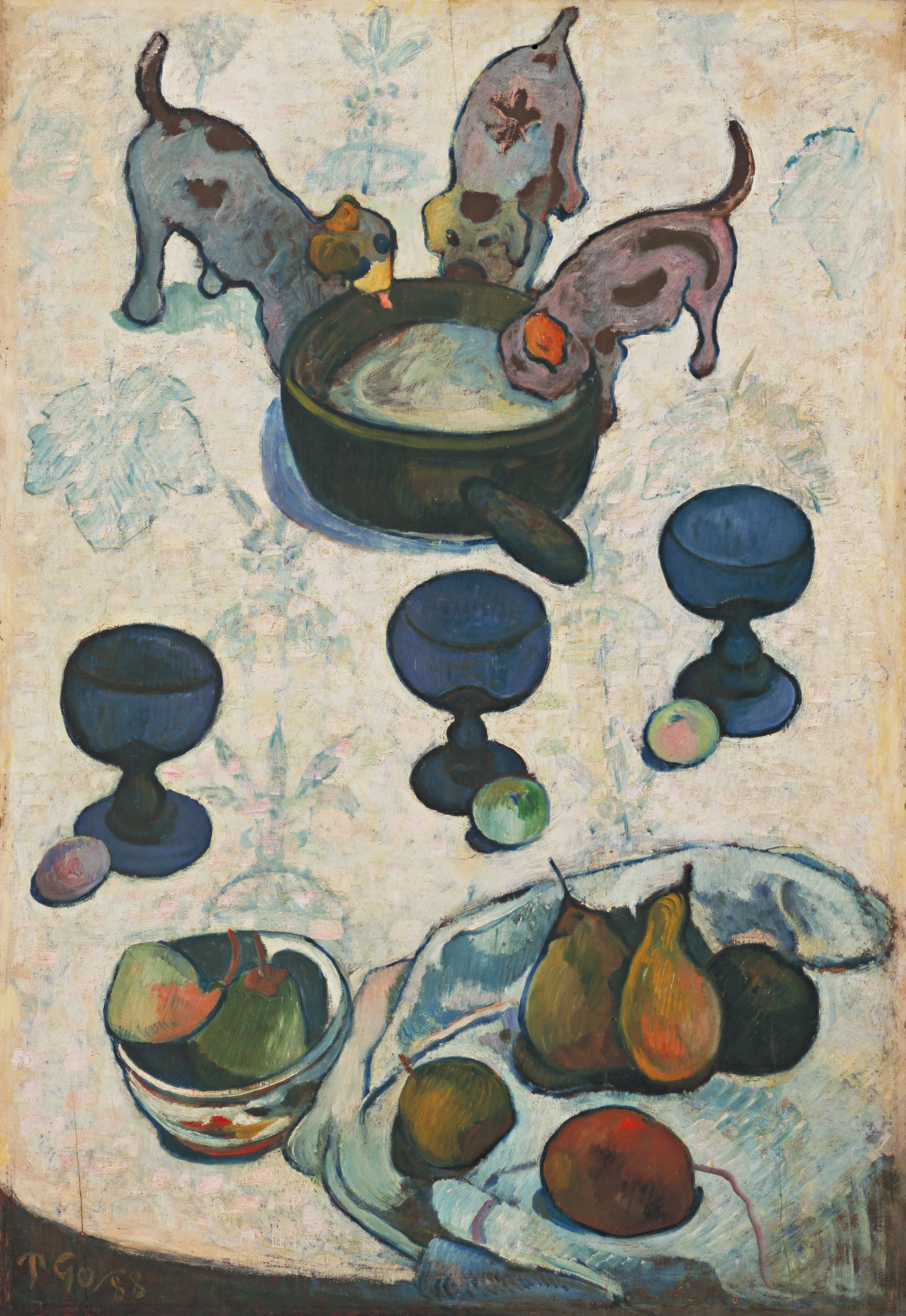 Martwa natura z trzema małymi psami - Paul Gauguin