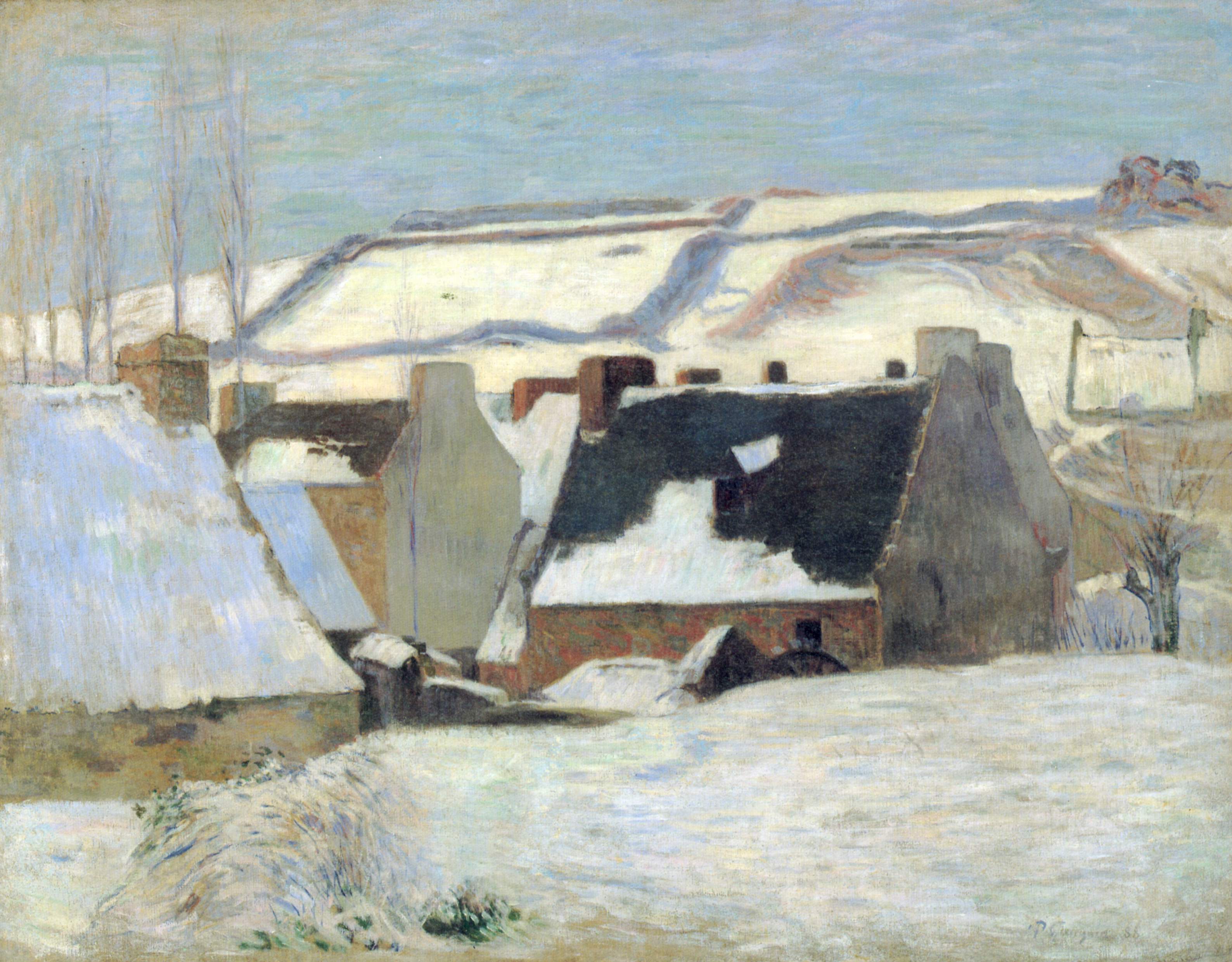 Pont-Aven pod śniegiem - Paul Gauguin