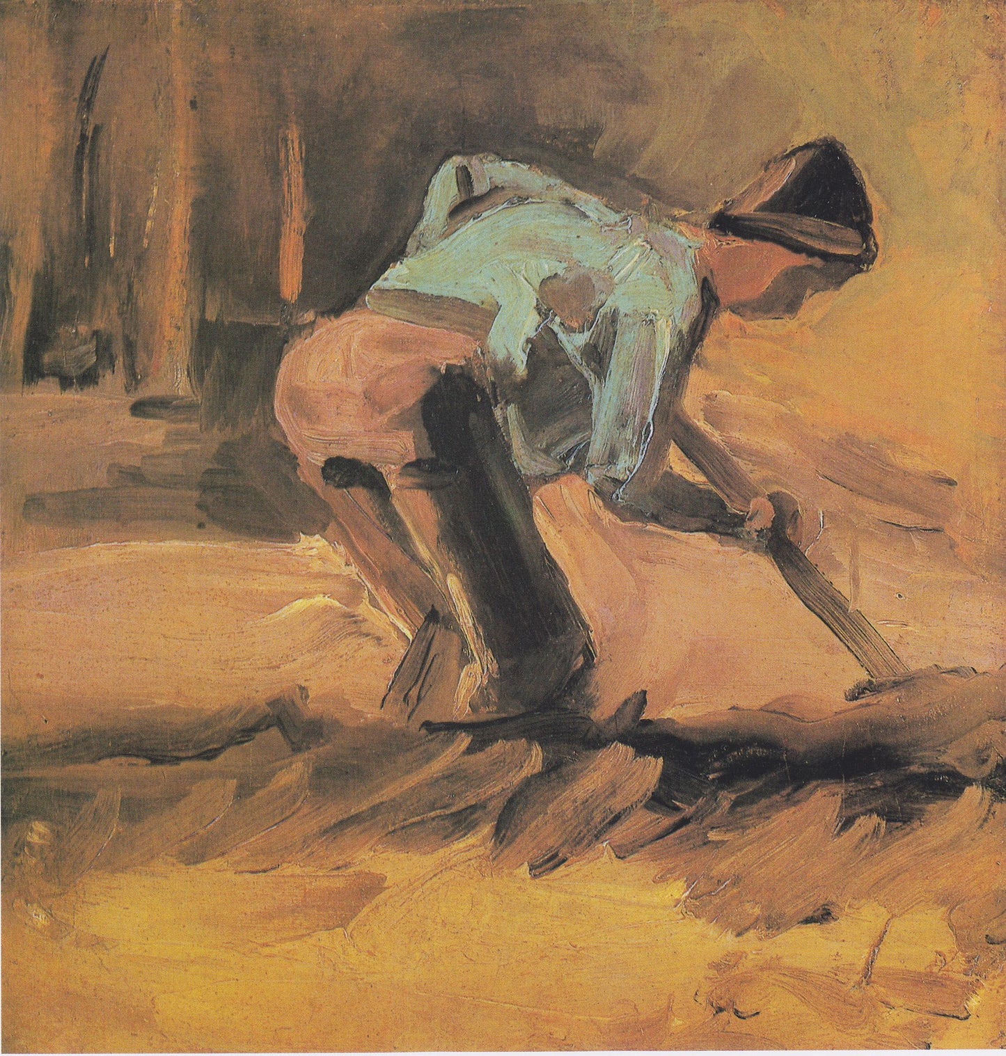 Reproduction du tableau « Paysan creusant - Vincent van Gogh » par Alpha Reproduction en peinture à l’huile
