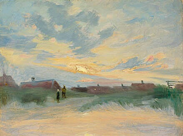 Studium nieba. Zachód słońca nad Skagen. - Peder Severin Krøyer