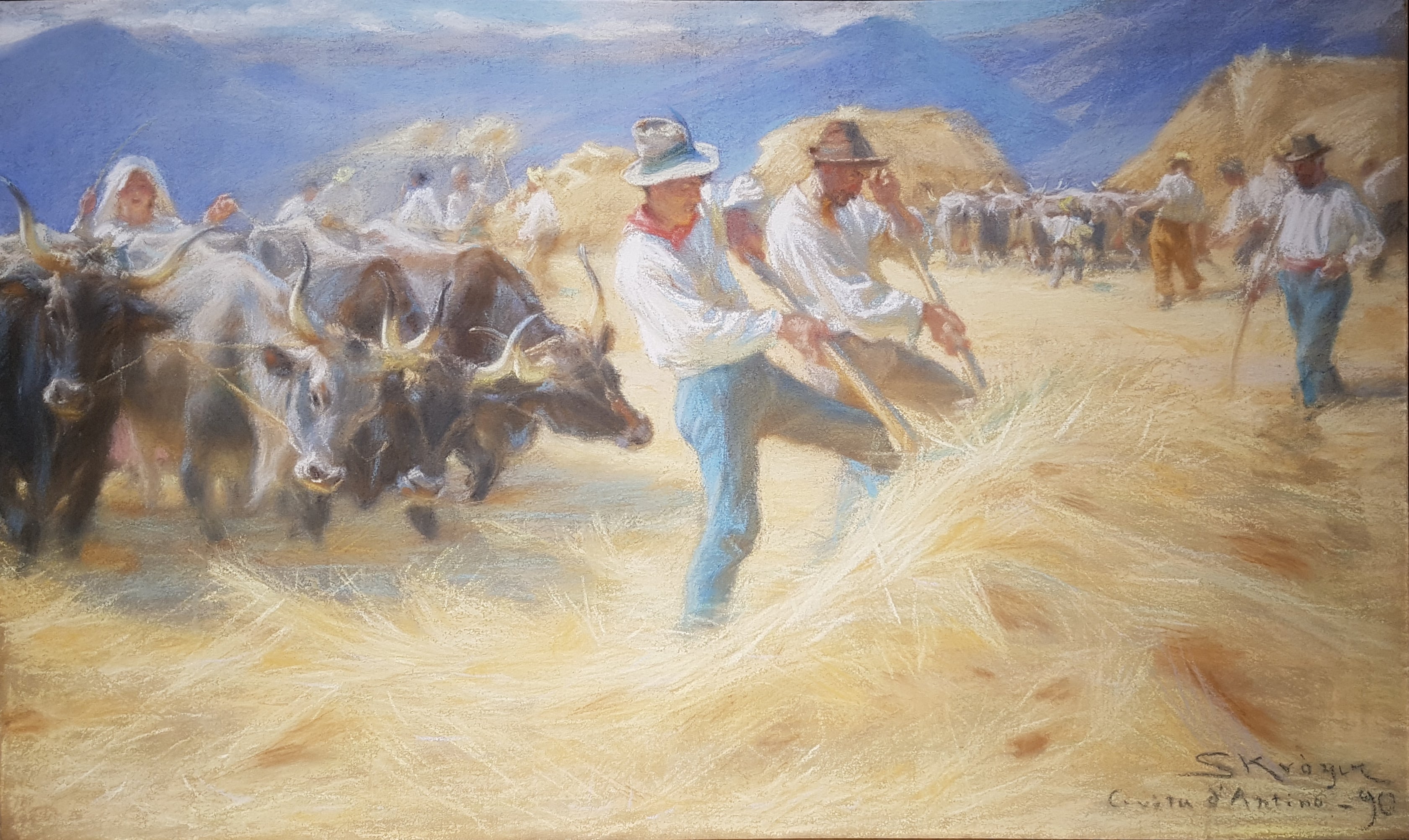 Młyn w Civita d'Antino. Pastel - Peder Severin Krøyer