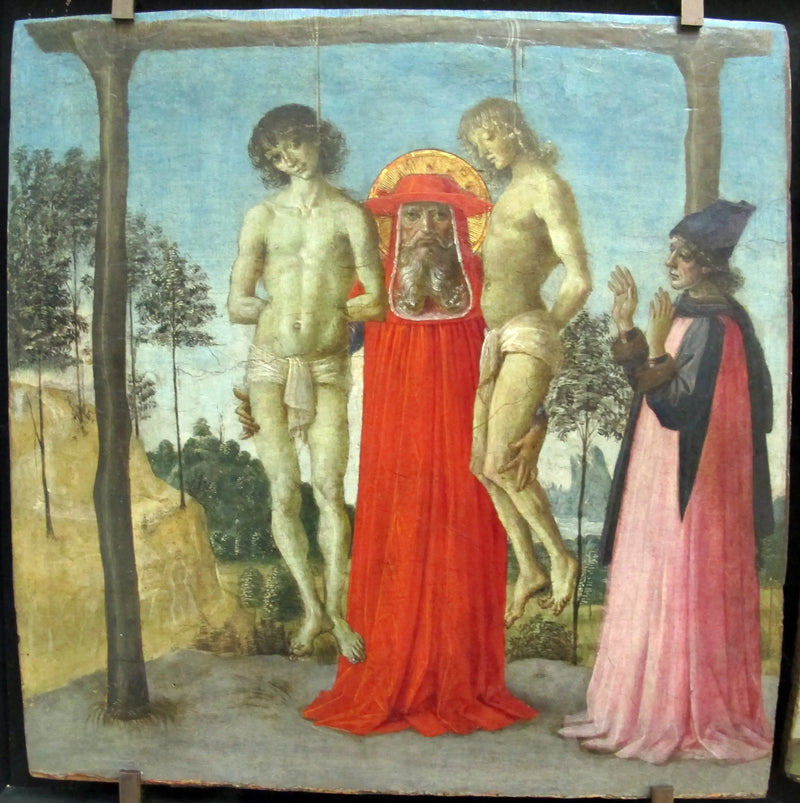 Święty Hieronim wspierający dwóch młodych powieszonych - Pietro Perugino